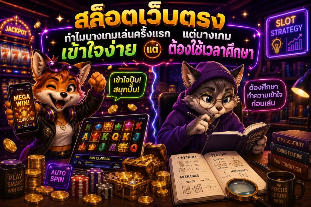 สล็อตเว็บตรง ทำไมบางเกมเล่นครั้งแรกเข้าใจง่าย แต่บางเกมต้องใช้เวลาศึกษา